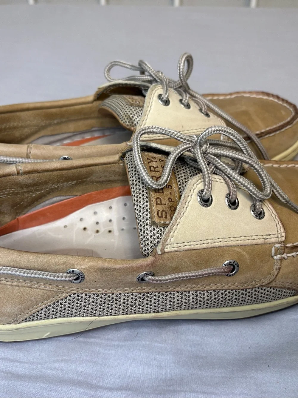 Sperry Top-Sider Leather Boat Shoes Tan Beige Men’s 10.5 M